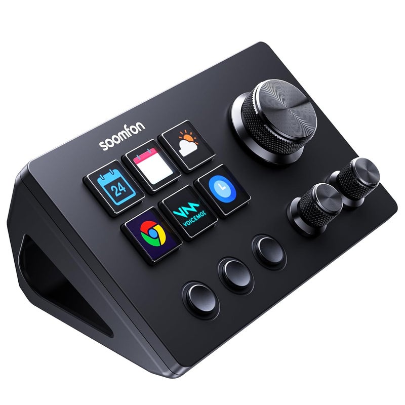 SOOMFON Stream Controller SE Stream Control Deck with 6 Customizable LCD Macro Keys to Trigger Actions in OBS Twitch YouTube for Content Creators Streaming Gaming Compatible with PC & Mac - Image 1